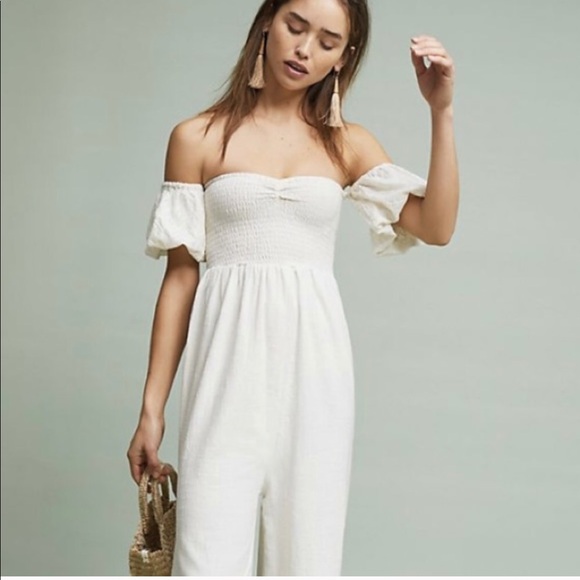 Anthropologie Pants - ❌SOLD❌ Anthropologie Steele Off shoulder jumpsuit
